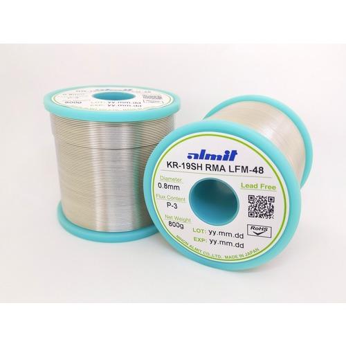 アルミット ( 日本アルミット ) 鉛フリーやに入りはんだ KR-19 SH RMA LFM48 1.0mm ( KR19SHRMA-LFM48-P3-1.0MM )|トキワONLINE