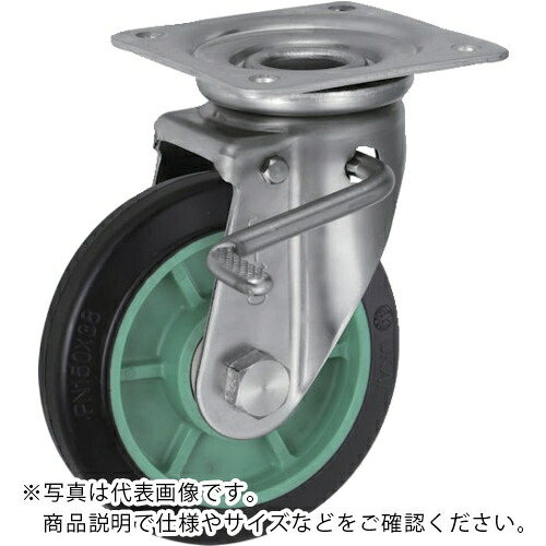 UKAI ( 岐阜産研加工（ウカイ） ) ステンレス鋼製キャスター ストッパー付回転させる(自在)金具 JAB印字機 天然ゴム 拷問台径75粍 ( PNDJAB-75 )
