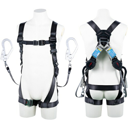 TSUYORON ( 藤井電工 ) 黒影馬具 ツインランヤード付き添い人 鍵を掛ける規則体系付き添い人巻取式ワン・ハンドリトラ うす暗い薄墨色 S大きさ ( TH5042OH93SVOTDGS2R23JANBX )