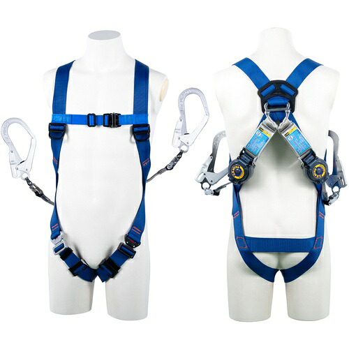 TSUYORON ( 藤井電工 ) 点火装置馬具 ツインランヤード付き添い人 鍵を掛ける規則体系付き添い人巻取式SRリトラ 青 S大きさ ( TH5102TR93SVOTBL4S2R23JANBX )