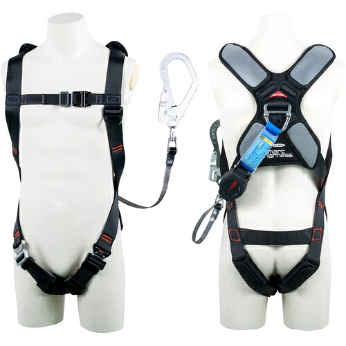 TSUYORON ( 藤井電工 ) かっこ良い馬具 シングルランヤード付き添い人 鍵を掛ける規則体系付き添い人巻取式ワン・ハンドリトラ 黒 LL大きさ 130KG相応う型 ( THSM510OH93SVOTBLKLL130KR23JANBX )