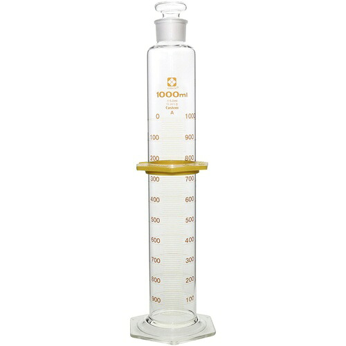 SIBATA ( 柴田科学の科目 ) 有栓メスシリンダー カスタムA 1000mL バンパー付 ( 026580-1000 )