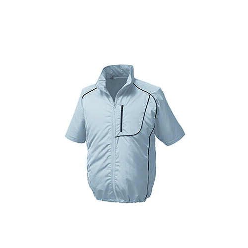 空調設備服 空調設備服R 半袖上衣（御召しもののみ） \u0026 空調設備服R クランク一揃いの道具 ( KU91720/しろがね色/黒いこと/4L + SKSP01 )