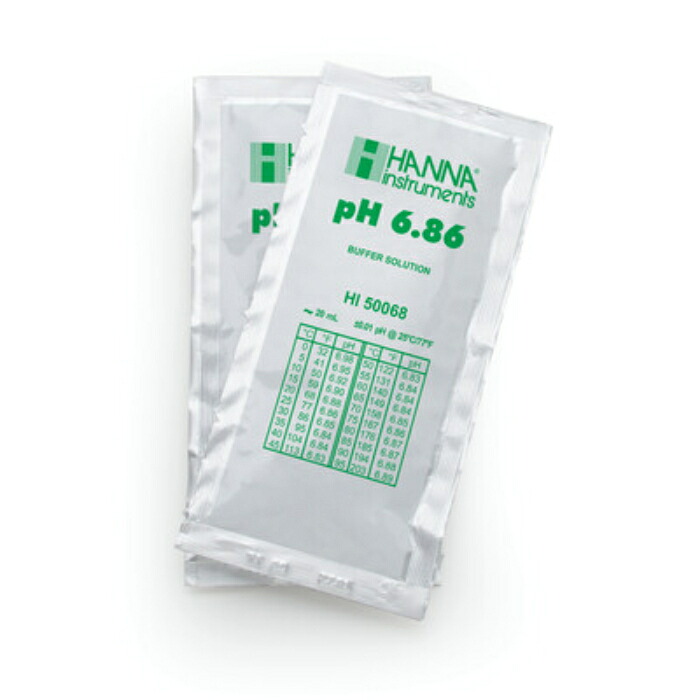 HANNA ( ハンナ ) pH標準液 pH 6.86 @25℃ 証明書付20mLX25袋 ( HI 50068-02 )