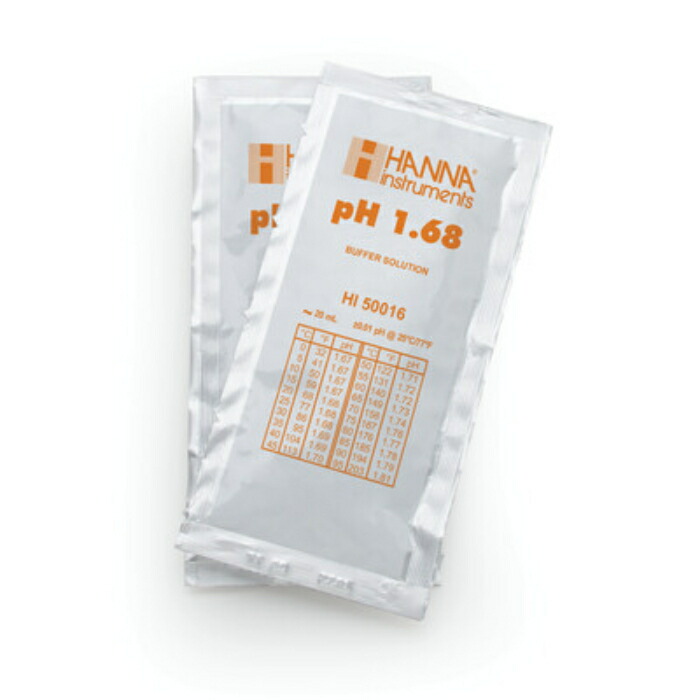 HANNA ( ハンナ ) pH標準液 pH 1.68 @25℃ 証明書付20mLX25袋 ( HI 50016-02 )