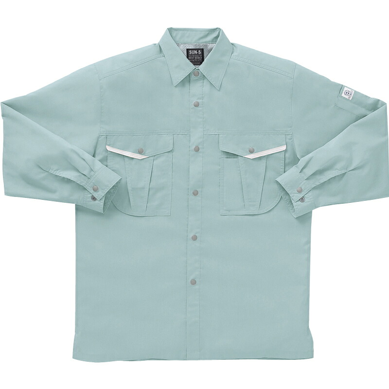 サンエス 長袖プルオーバー ｱｸｱｸﾞﾘｰﾝ/M大いさ ( WA10019 7ｱｸｱｸﾞﾘｰﾝ M ) その他-DIY・工具