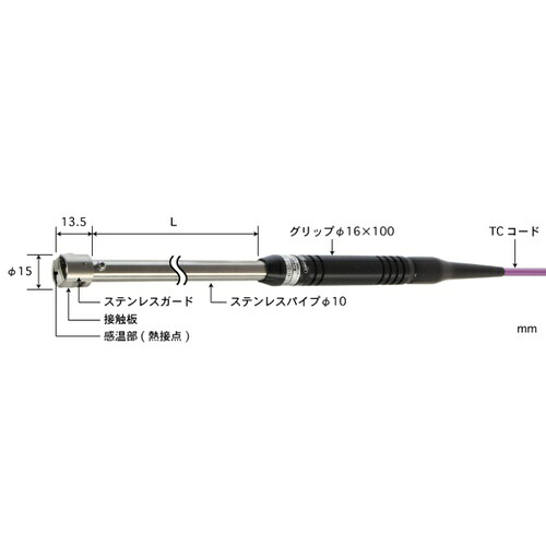ANRITSU ( 安立計器 ) 静止表面用温度センサ A形シリーズ Φ12mm 90°（エルボ使用） 30mm Eタイプ一般電極材丸穴端子M5用 ( A-344E-00-1-TC1-WC5 )