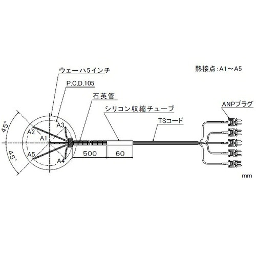ANRITSU ( 安立表示計器 ) 熱電対付き添い人シリコンウェーハ AWつづき物 ( AW-0505K-S-TS1-ANP )