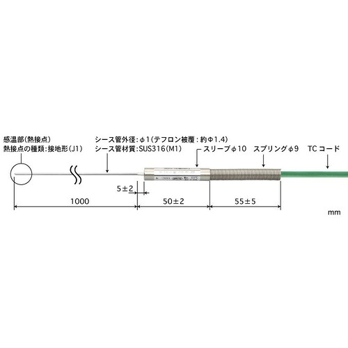 ANRITSU ( 安立表示計器 ) カクテルドレス熱電対体温検知器 ( BH1.0-K-J1-M1-L1000-TC1-ASP )