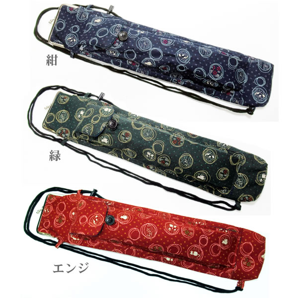 楽天市場】手作り篠笛ケース（袋）麻の葉うさぎ柄 がま口型 お