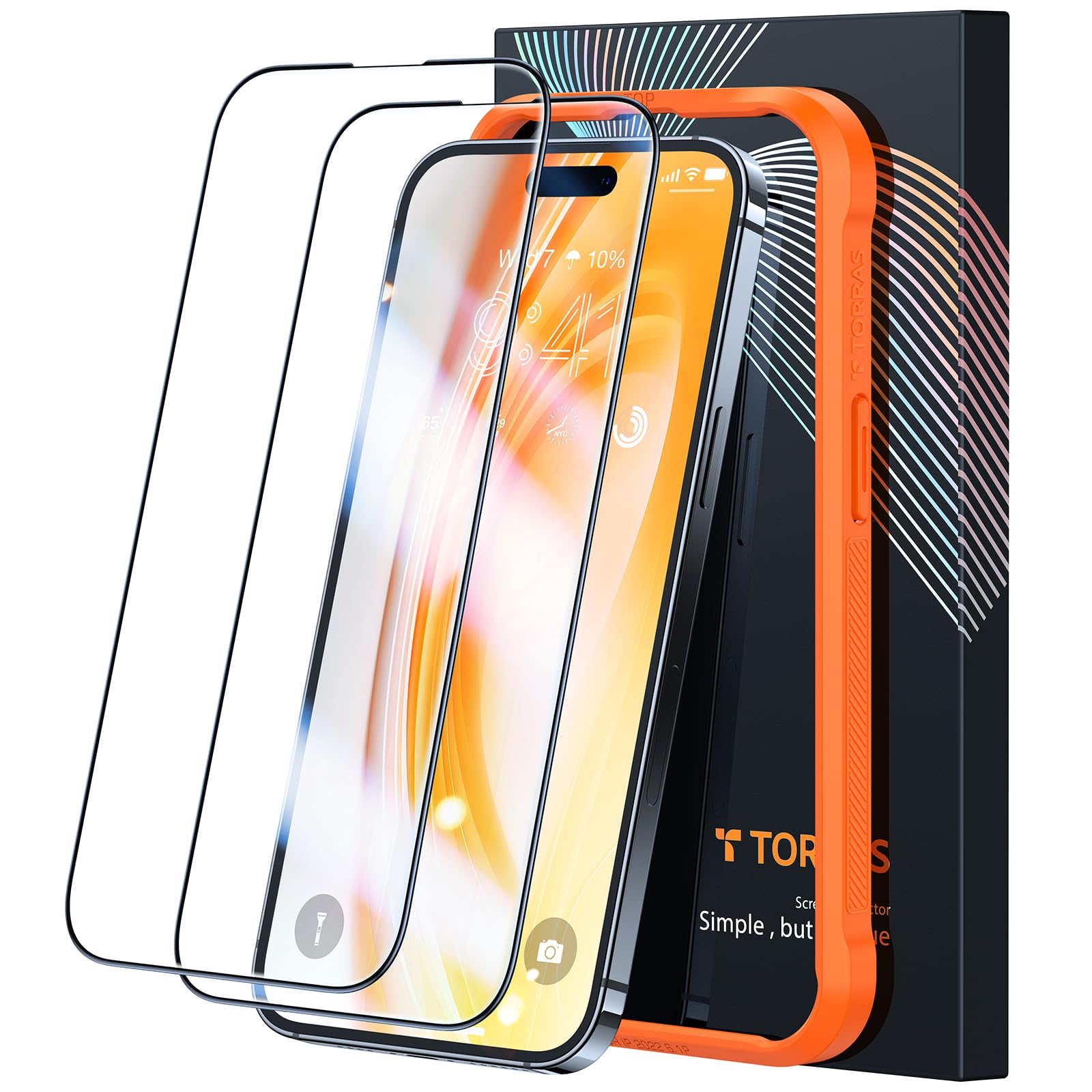 「指紋押しとどめる・指滑り超好いたらしい！」TORRAS iPhone 15 Pro Max 専用 瑠璃写真フィルム 高正しさお引き回し 飛翔全ての存在原料品 米軍MIL判定基準 全面保護すること 強化因子極細黒縁 9H越え 2枚仕掛ける アイフォン15労働者階級マックス用写真フィルム スマートフォン・携帯電話アクセサリー-ケース・カバー-スマートフォン・タブレット