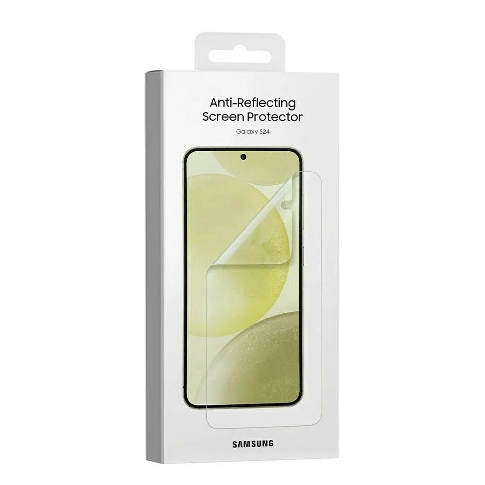 Samsung 純正品 Galaxy S24 5G用 純正 保護フィルム ２枚入 超薄型 簡単貼付 反射防止 フロント画面用 Anti-Reflecting Screen Protector EF-US921 海外純正品 Melon Family スマホクリーナー セット