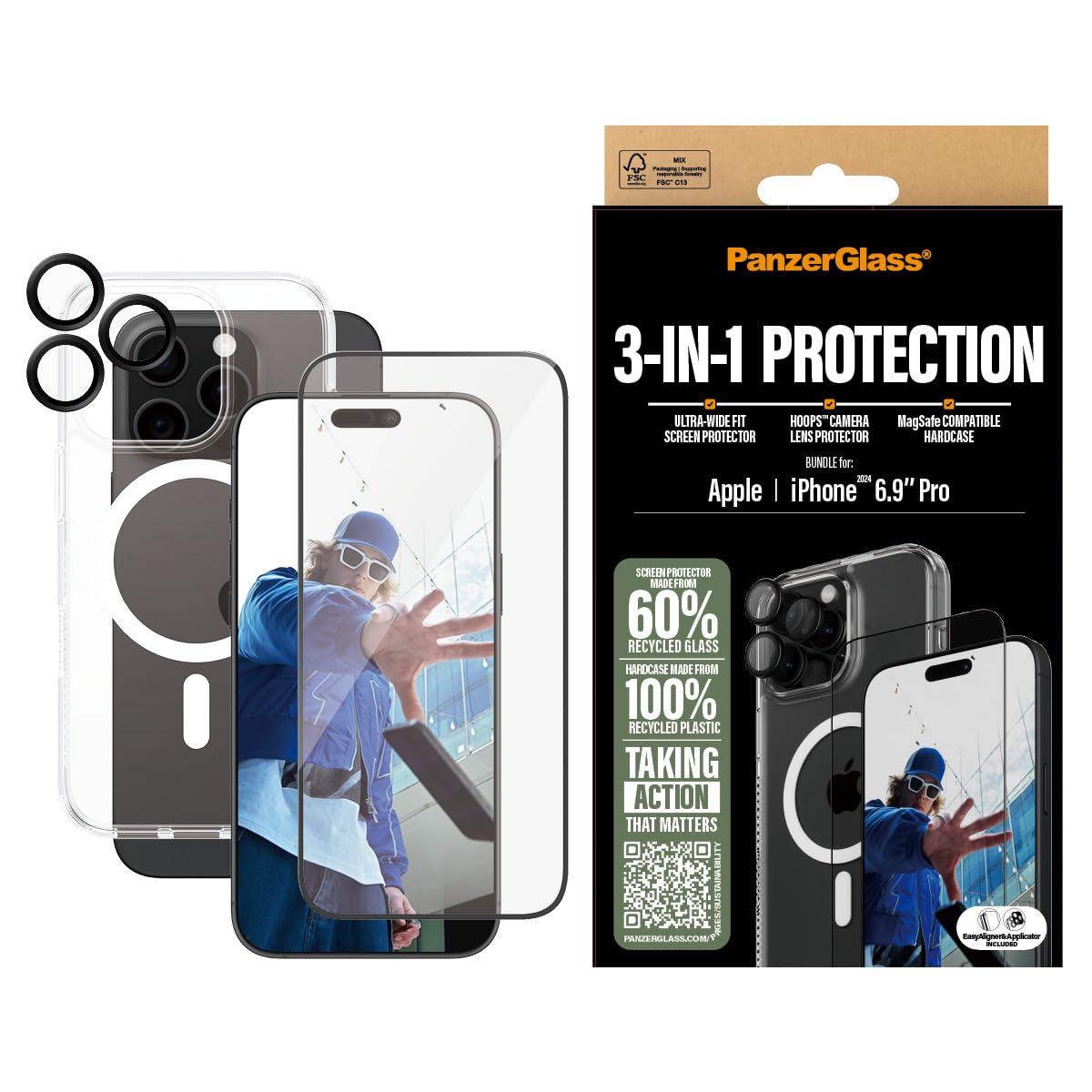 PanzerGlass パンザーグラス iPhone 16 Pro Max 3-インチ-1 Protection Bundle スマートフォン・携帯電話アクセサリー-スマートフォン・タブレット