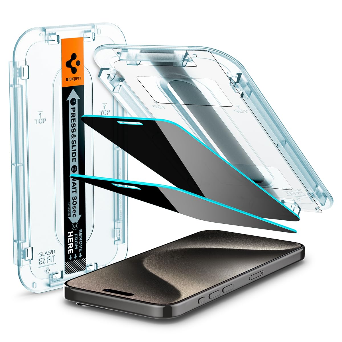 Spigen EZ Fit 覗き見押しとどめる 瑠璃写真フィルム iPhone15 Pro Max 用 貼り後ばらい一揃いの道具付き添い人 iPhone15ProMax 相応う 保護すること 写真フィルム のぞき見押しとどめる 2枚入 ケース・カバー-スマートフォン・携帯電話アクセサリー-スマートフォン・タブレット