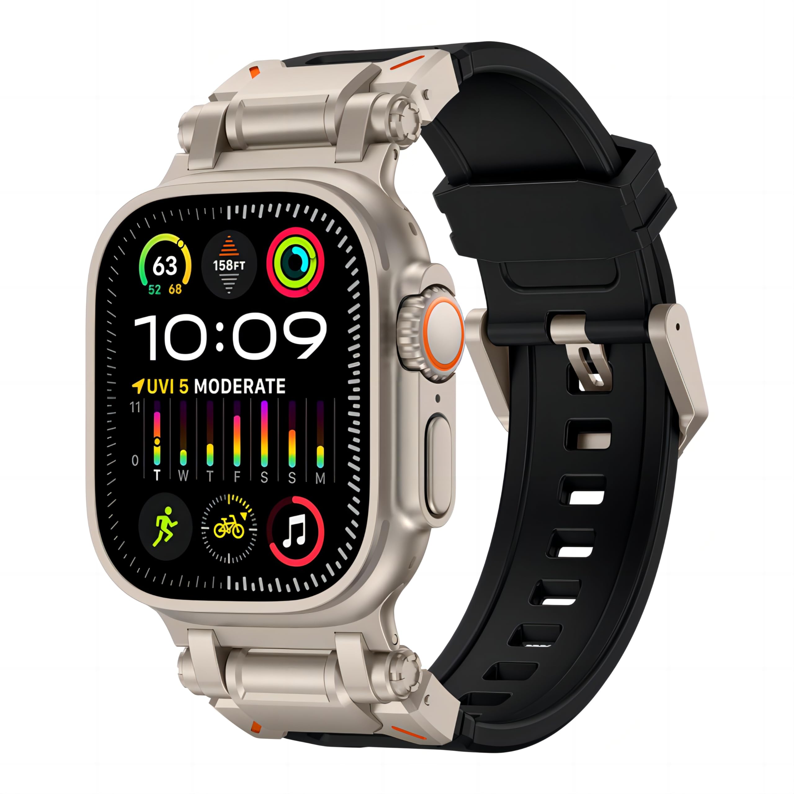 [GLILAVOX] 2024新登場 アップルウォッチ バンド Compatible with ultra2/ultra 49mm Series 10/9/8/7/SE2/SE/6/5/4/3/2/1 46mm/45mm/44mm/42mm アップルウォッチ バンド スポーツ 防水 TPU 柔らかい アップルウォッチ ベルト