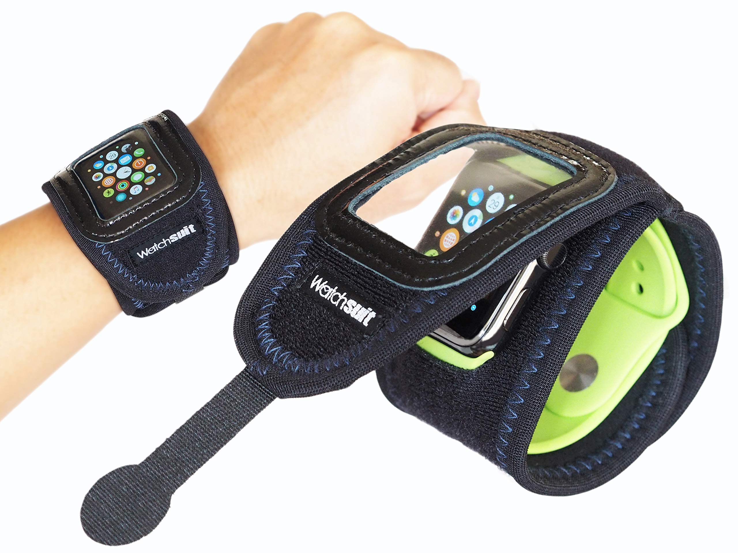 《Watch Suit VIEW 黒／黒紺》はApplewatch、ウオッチを５秒で飾り気の無いとり備えるする保護すること取りまかなうです。澄み切った保護すること写真フィルムの上からかっこ良い携帯時計の取り締まり能力のあるなホンブルグ帽取りまかなう 、Smartwatchをスウィミングプールで水泳ぎ等に、
