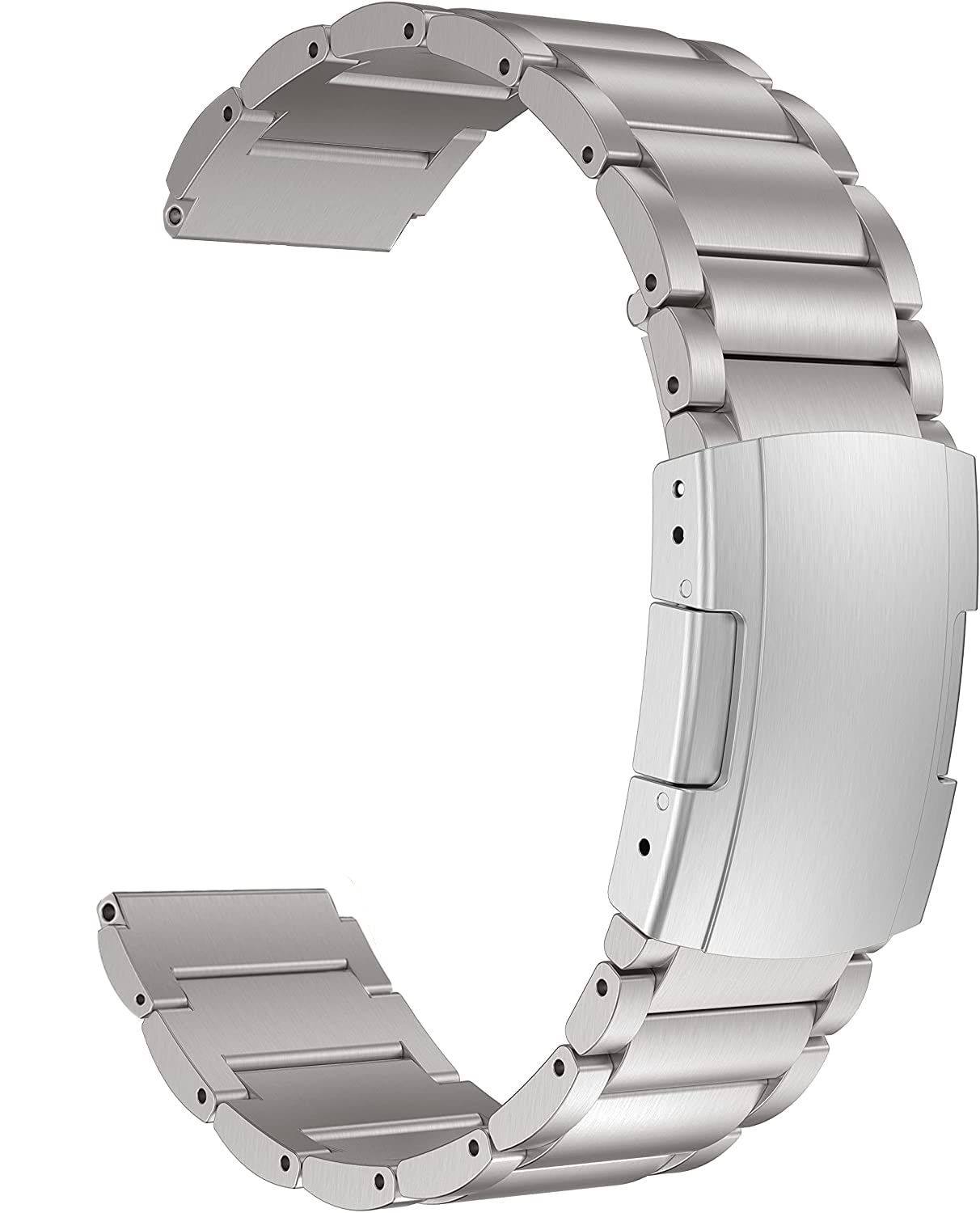 MaKTech チタンダンス楽隊、20粍軽さワンピースメタルリンクブレスレット、Samsung Galaxy Watch 7 FE 6 5 4,40/42/43/44/45/46/47粍,Huawei GT 4/3-41/42粍に相応う (銀)
