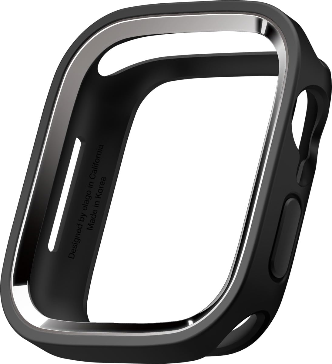 【elago】 Apple Watch Series 9 8 7 45mm SE 44mm 対応 ケース フレーム 付け替え 可能 TPU 保護ケース Appleウォッチ 保護カバー [ AppleWatch アップルウォッチ 45 \u0026 44 mm 各種 対応 ] DUO CASE ブラック/メタリッ