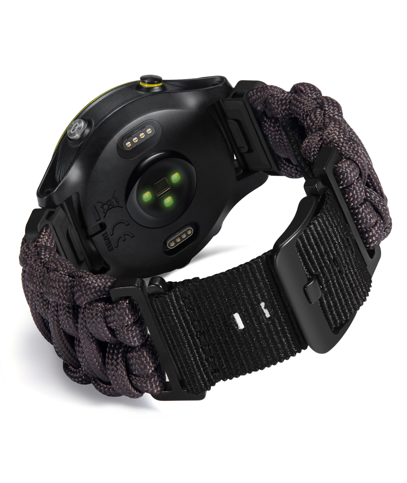 コンパチブルGarmin バンド 20mm/22mm/26mm 550パラコード ナイロン 編み込みバンド 軍事風パラコード ?固で耐久性の互?ガーミンバンド冒険スポーツ 互?Fenix 互?Foreernerバンド 男女兼用(ダーク