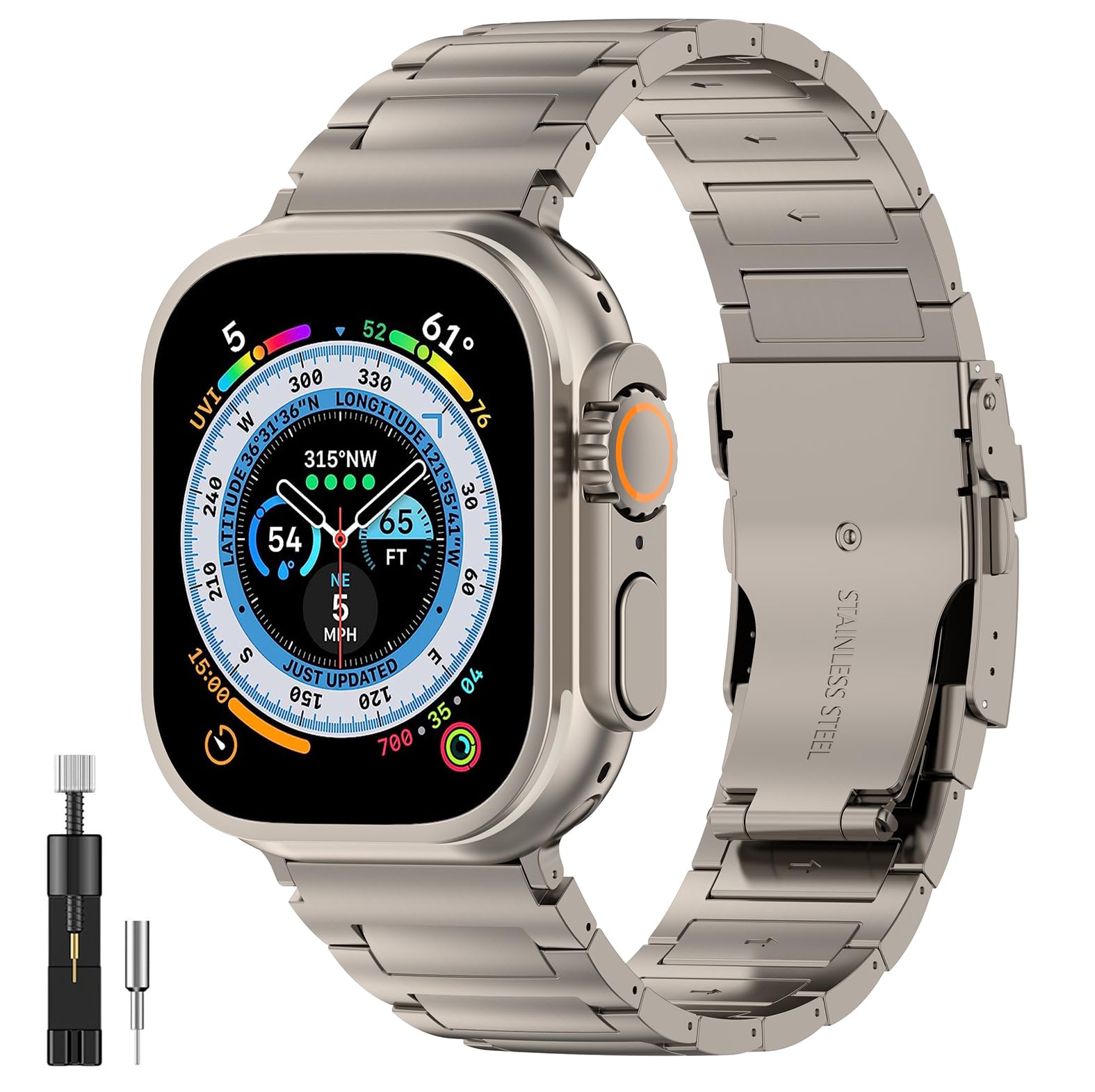 [TALENANA] for Apple Watch バンド チタン合金製 軽量 蒸れない49mm/46mm/45mm/44mm/42mm/41mm/40mm アップルウォッチ 交換ベルト Apple Watch Series Ultra2/Ultra10//9/8/SE2/6/SE/5/4 対応 Apple Watch アクセサリー 長さ調整