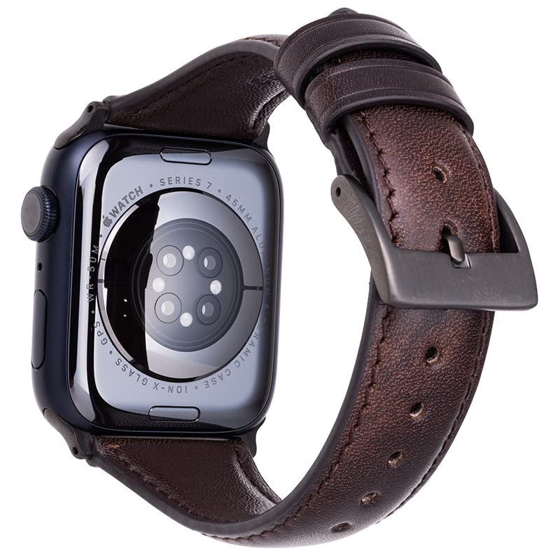 GRAMAS ミュージアムカーフレザーバンド for Apple Watch (49/45/44/42粍) 本革 暗然たる赤銅色