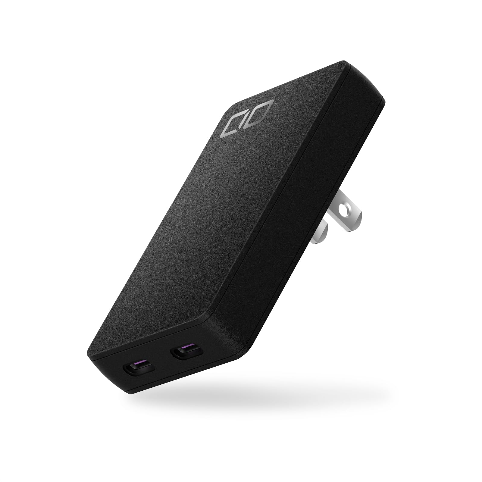 CIO NovaPort SLIM 65W PD 薄型 充電器 2ポート 14ｍｍ GaN Type-C 高出力 小型 急速充電器 タイプc USB 同時充電 iPhone 13 / 14 / 15 /16 Pro Max Android Galaxy Macbook Pro/Air iPad ノートPC ブラック｜T.M.Bストア