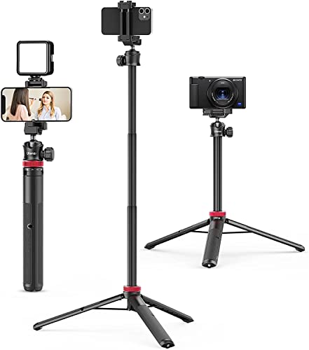 Ulanzi MT-44 三脚架 スマホ三脚 写真機三脚 147糎 テレビカメラ 自撮り棒 2インチ1スマホクリップデザイン 32糎-147糎 6段伸縮 どんぶり鉢雲台 360度回転させる 軽さ vlogセルカ棒 折りたたみ 持ちはこぶ助けになる 冷ややかさシ