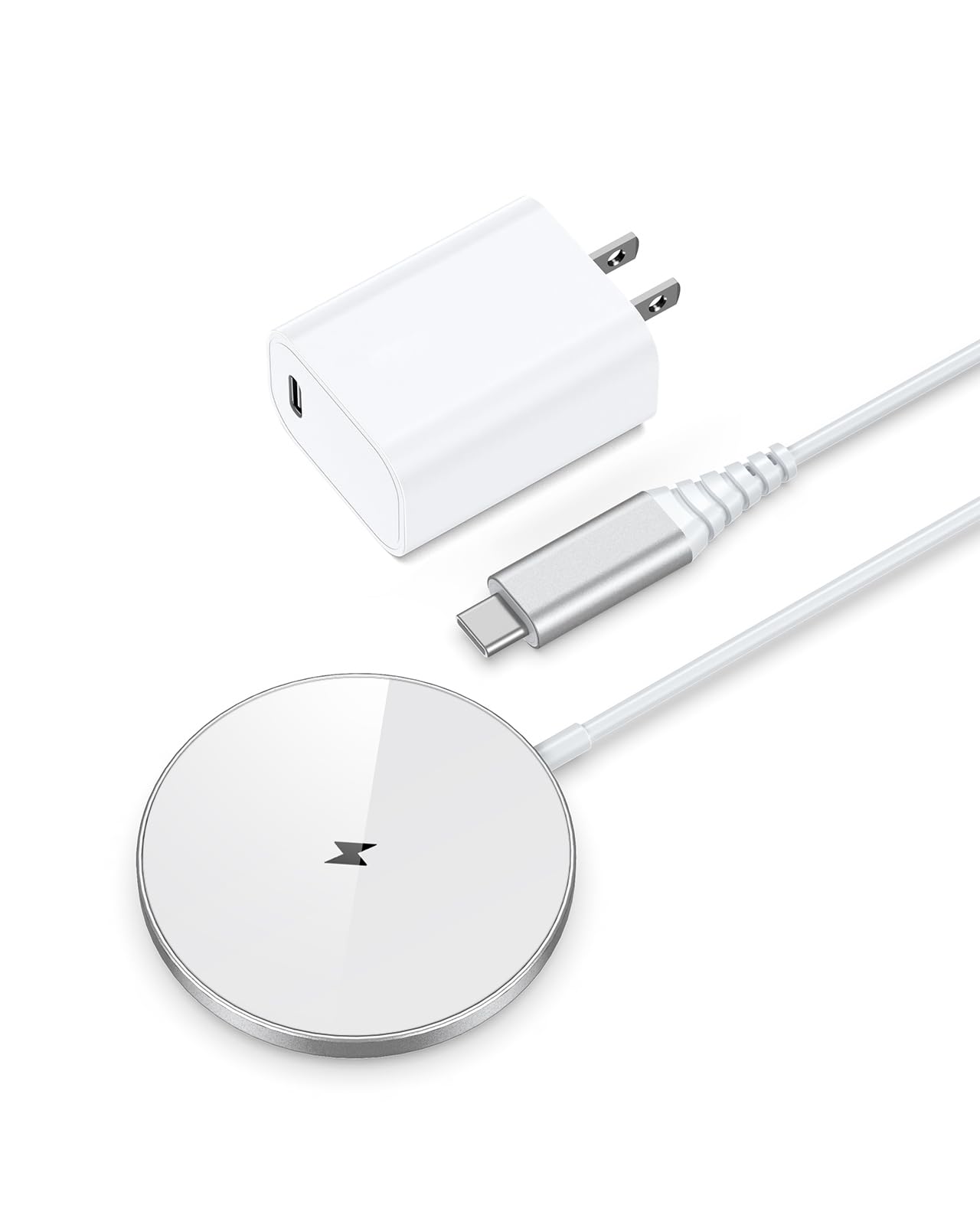 【最新熱対応技術搭載】NANAMI マグネット式 ワイヤレス充電器 (20W出力のUSB-Cアダプター付属) - 超強力 N52磁石採用 超薄型 MagSafe 充電器 iPhone 16/15/14/13/12 全シリーズ AirPods 4/Pro(第二世代)/第三｜T.M.Bストア