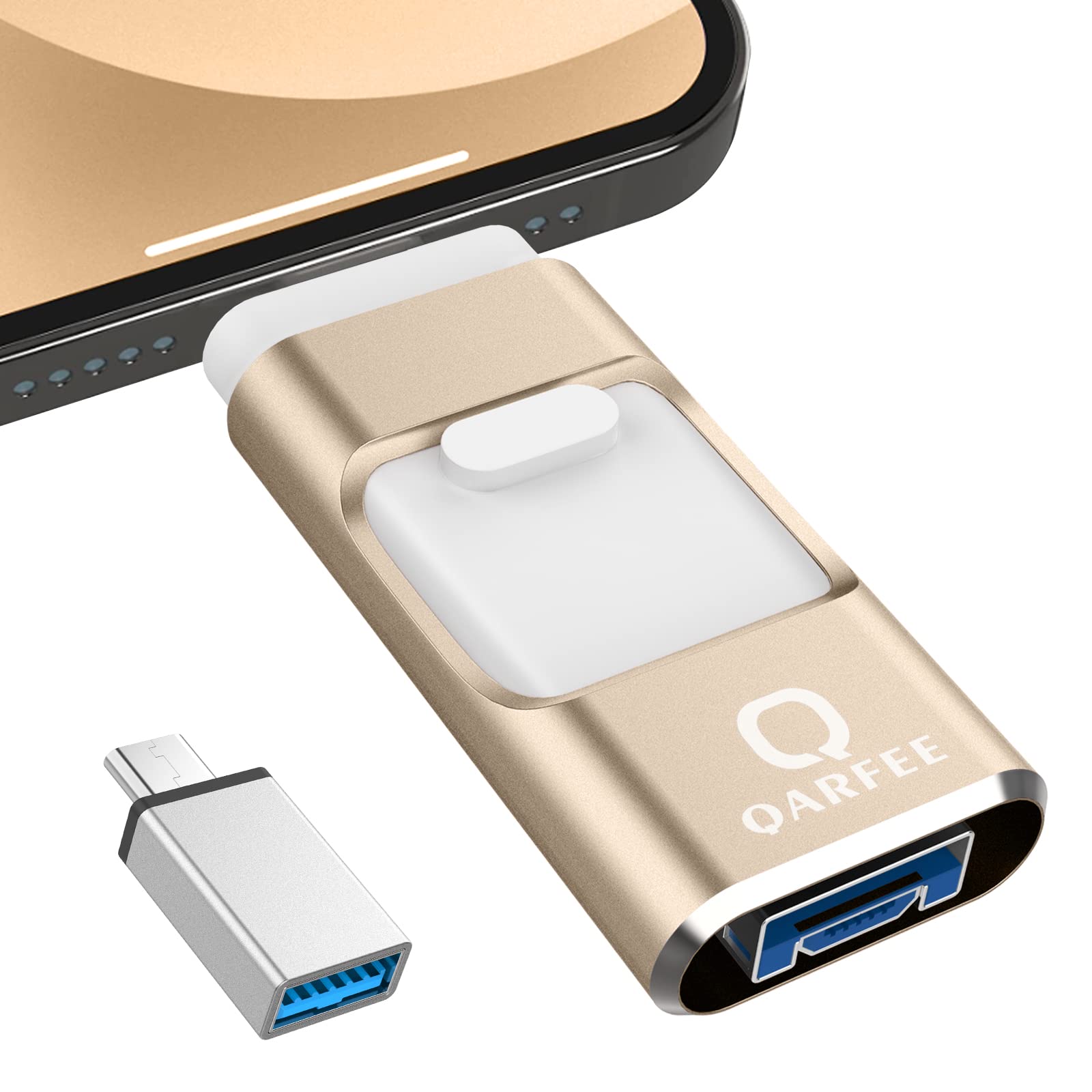 【専用アプリ不要】4in1 iPhone対応 USBメモリ 256GB アプリ不要 データ移行 usb スマホ 写真データ保存 iOS/USB/Type-C/Micro USB搭載 写真保存 外付けusb 高速 データ バックアップ スマホ容量不足解消 Ph
