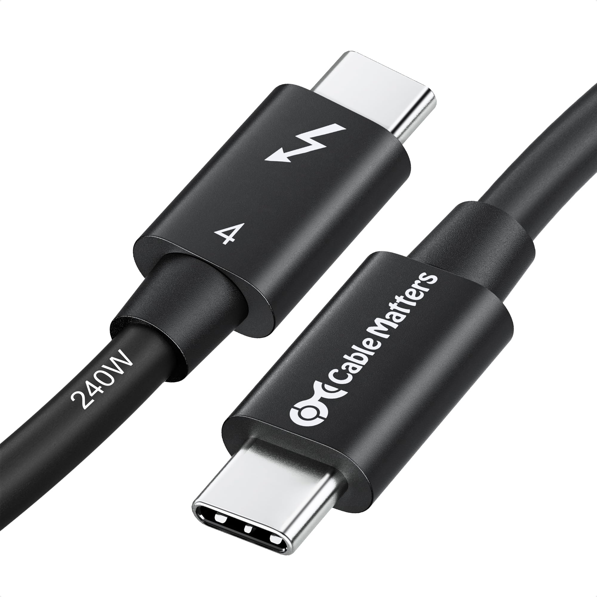【Intel Thunderbolt 認証取得】Cable Matters Thunderbolt 4 ケーブル 1m 40 Gbps 8K 60Hz PD 240W充電 サンダーボルト 4ケーブル USB4とThunderbolt 3とUSB-Cと下位互換 ブラック, iPhone 15 iPhone 16 MacBook Air Pro iPad Pro/Air