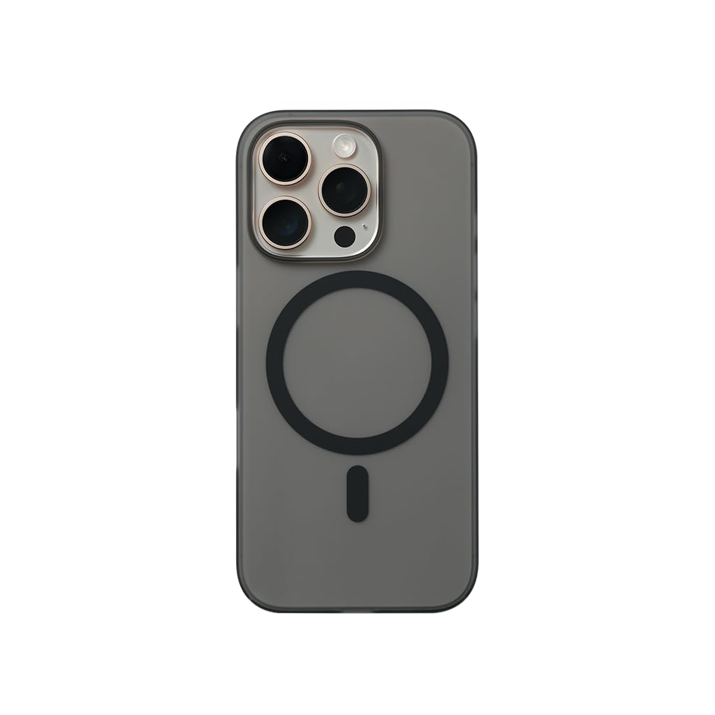 【CASEFINITE】THE FROST AIR ULTRA MAGNETIC フロストエアウルトラマグネティック iPhone 16 Pro 対応 1.0mm 薄い 丈夫 次世代薄型ケース MagSafe対応 スモークブラック FR-A-UL-M-IP16P-SB