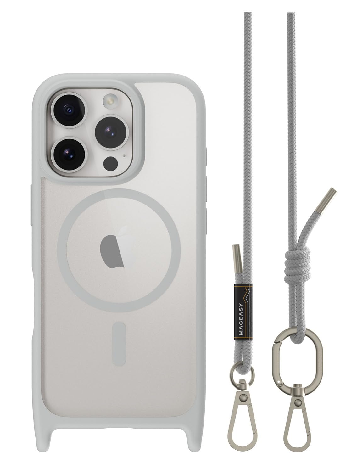 【MagEasy】 iPhone 16 Pro 対応 ケース ショルダー ストラップ 付き クリア MagSafe 対応 耐衝撃 MIL規格 マグセーフ スマホケース [ iPhone16Pro アイフォン 16 プロ 対応 携帯ケース ] iPhone 16Pro Case Roam M