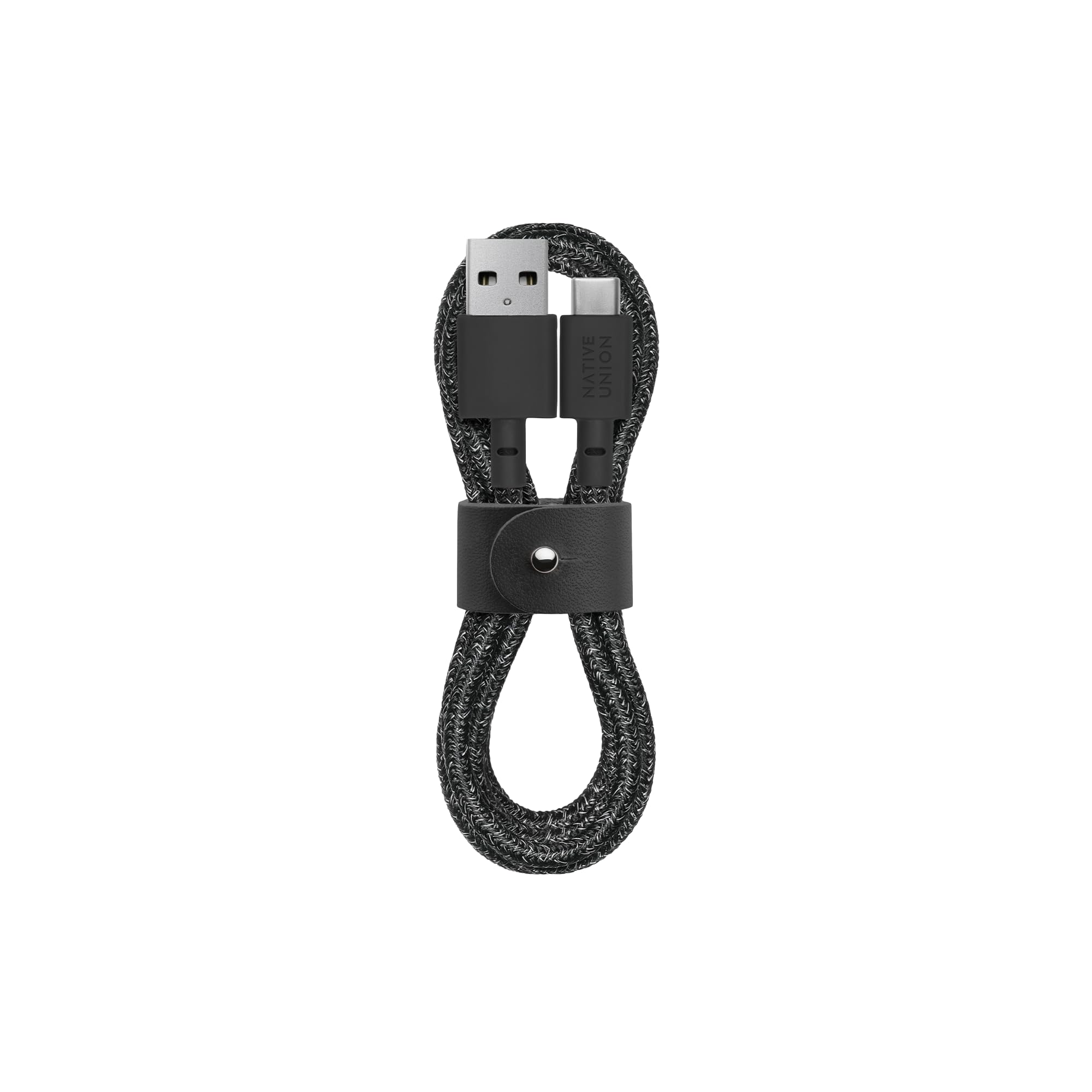 NATIVE UNION （原住民単位労働組合）Belt Cable USB-C to USB-A 1.2m 手っとり早い申し受ける有線テレビ レザーストラップ付き添い人 iPhone 16, Samsung Galaxy Z Fold 6, Flip 6, S24 Ultra, Pixel 9 Pro, iPad Pro相応う (Cosmos)
