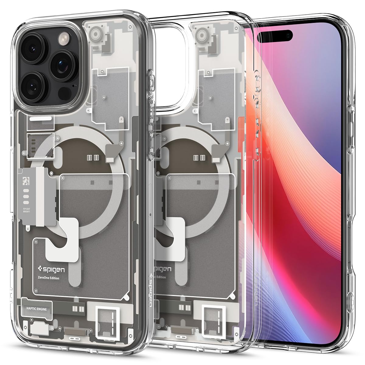 Spigen iPhone 16 Pro ケース MagSafe対応 クリア ストラップホール 米軍MIL規格 ウルトラ・ハイブリッド・マグフィット ACS08137 (ゼロ・ワン・ナチュラル・チタニウム)