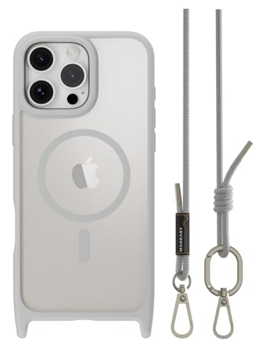 【MagEasy】 iPhone 16 Pro Max 対応 ケース ショルダー ストラップ 付き クリア MagSafe 対応 耐衝撃 MIL規格 マグセーフ スマホケース [ iPhone16ProMax アイフォン 16 プロマックス 対応 ] Roam M チタニウム/｜T.M.Bストア