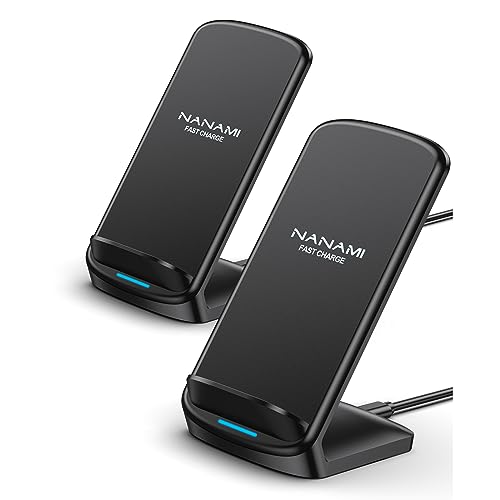 「2台セット」NANAMI ワイヤレス充電器 Qi急速 充電スタンド 置くだけ充電器 10W/7.5W iPhone 16/15/14/13/12 (Pro/Pro Max/Mini) SE第二世代/11Pro/Xs (Max)/XR/8(Plus) Galaxy S24/S23/S22(Ultra)/S21/S20 Xperiaなど 全機種対応