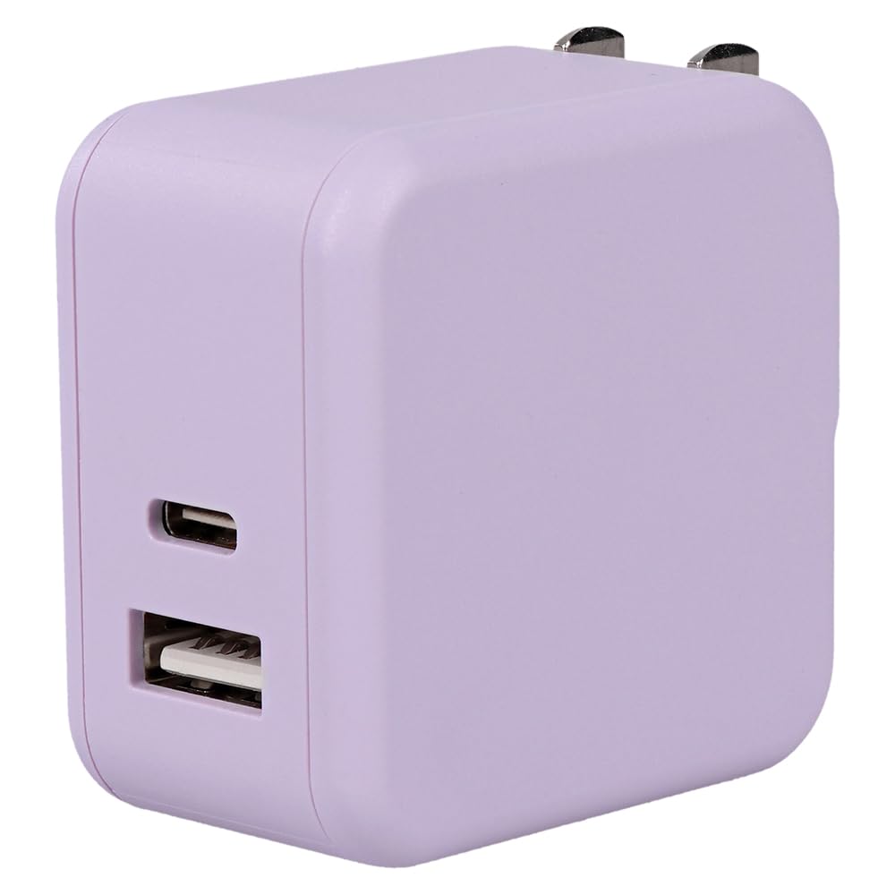 MOTTERU (モッテル) PD35W対応 AC充電器 USB-C×1ポート USB-A×1ポート 軽量 小型 合計最大32W iPhone16 タブレットパソコン/Windows PC/iPhone/iPad/各種Android ペールアイリス MOT-ACPD35WU1-PU