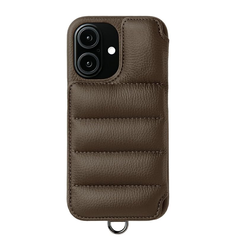 DEMIU デミュウ BALLON バロン iPhone16 エトープ スマホケース iPhone入れもの アイフォンケース うしろ側万覚え帳型入れもの スマホケース 歌留多入れ ヨーロッパなめし革 本革 牛皮