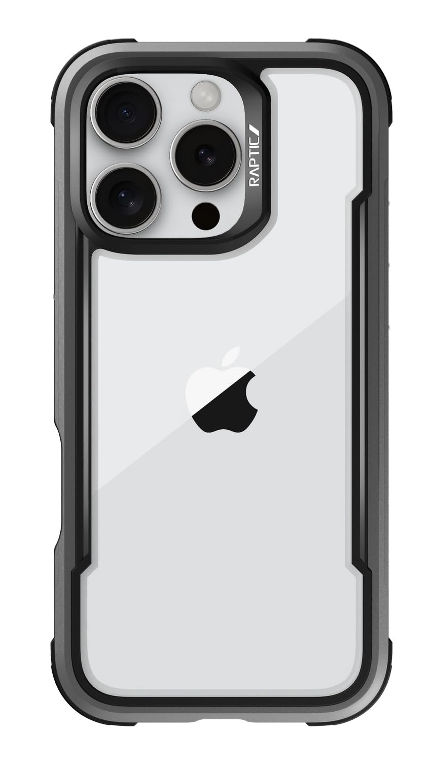 【RAPTIC】 iPhone 16 Pro 対応 ケース クリア 耐衝撃 米軍MIL規格 スマホケース 薄型 アルミ フレーム 透明 スマホカバー [ iPhone16Pro アイフォン 16 プロ 対応 携帯ケース ] iPhone 16Pro Case Shield ブラッ｜T.M.Bストア