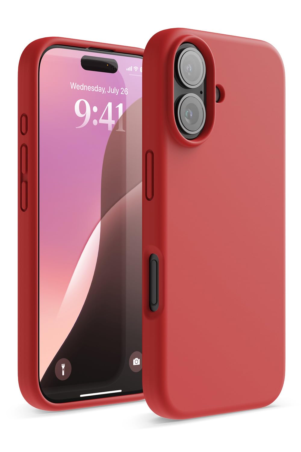【elago】 iPhone 16 対応 ケース シリコン 耐衝撃 スマホケース 指紋 防止 サラサラ シリコンケース [ iPhone16 アイフォン 16 対応 携帯ケース ] iPhone 16 Case SILICONE CASE レッド