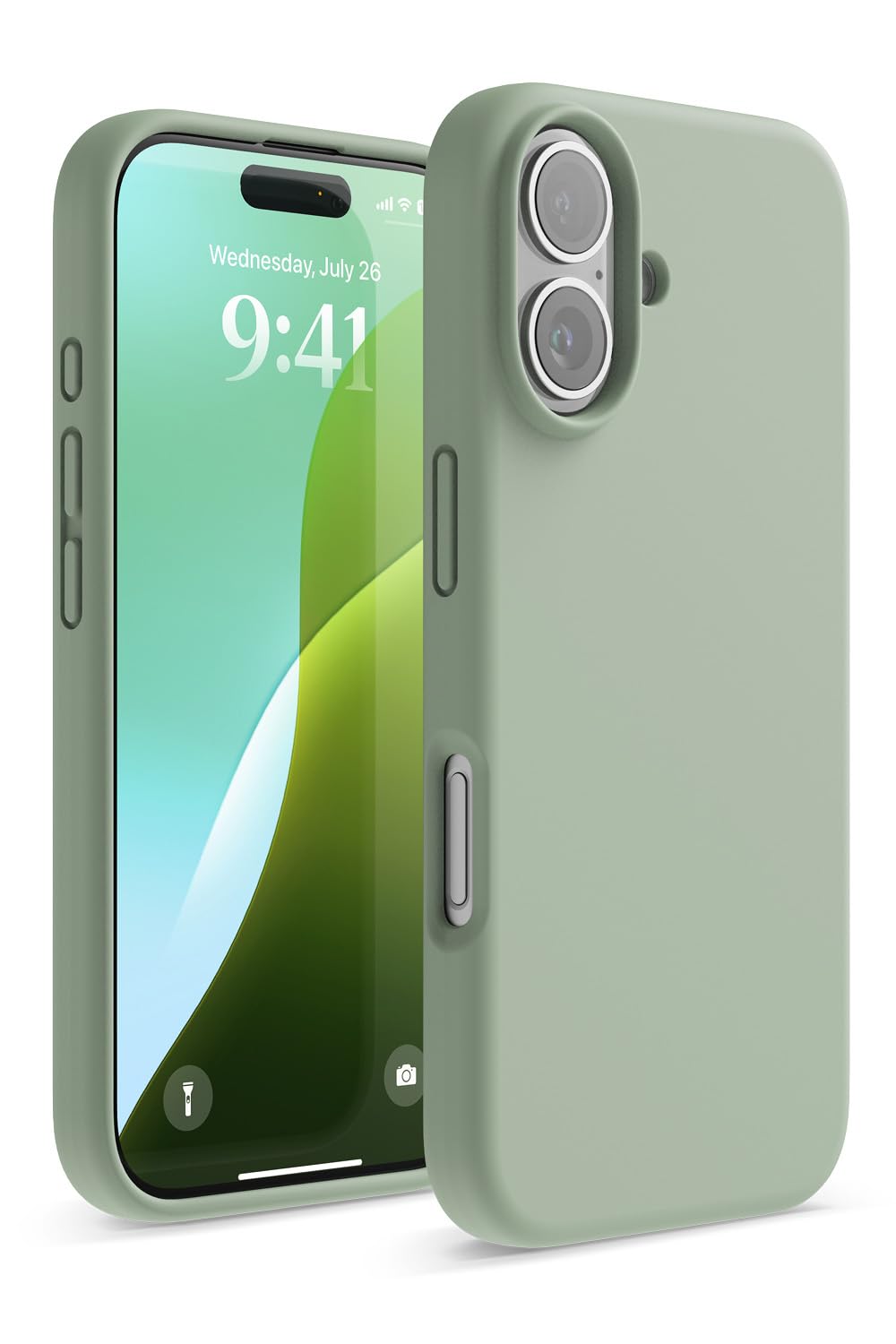 【elago】 iPhone 16 対応 ケース シリコン 耐衝撃 スマホケース 指紋 防止 サラサラ シリコンケース [ iPhone16 アイフォン 16 対応 携帯ケース ] iPhone 16 Case SILICONE CASE カーキグリーン