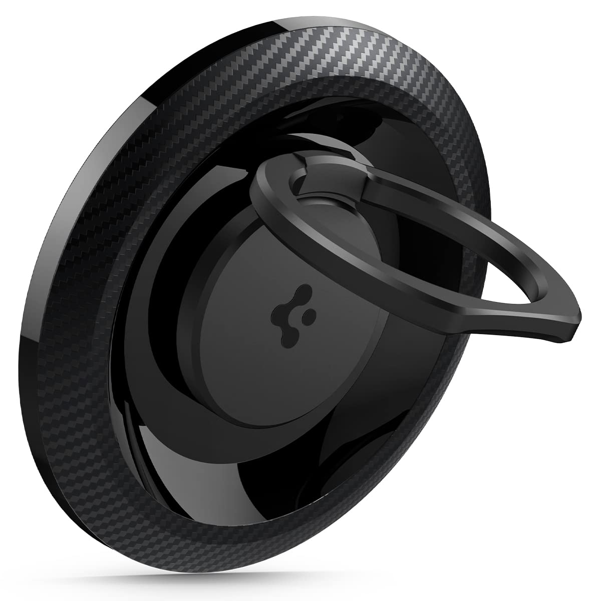 Spigen O-Mag Ring (MagFit) 磁気電話を掛ける保持者手持ち部分 MagSafe用 (iPhone 16 Pro Max, 16 Pro, 16 Plus, 16, 15, 14, 13, 12) - (炭素)