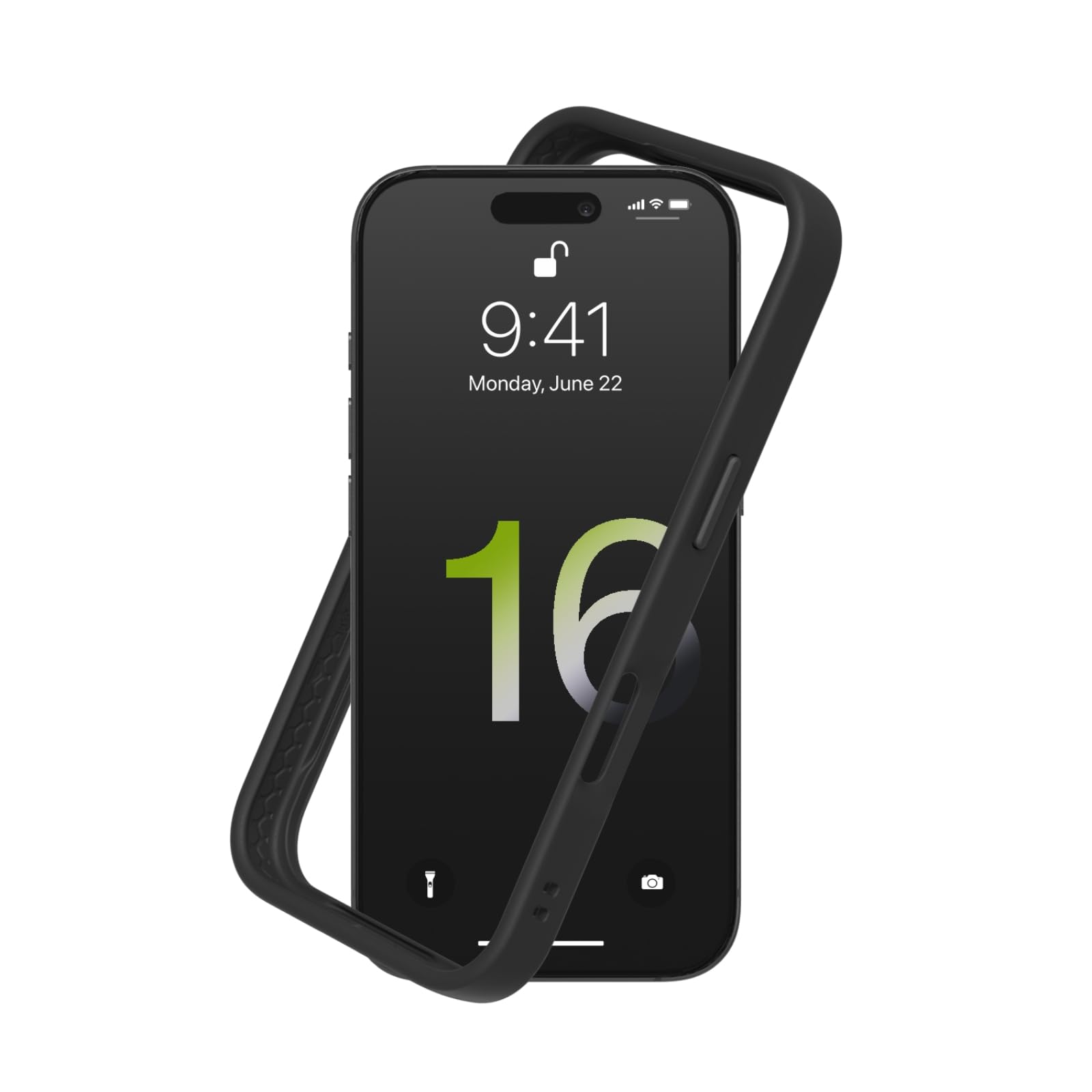 RHINOSHIELD [iPhone 16 Pro] CrashGuard バンパー 容れもの 耐衝・腺 米軍MIL標準尺度 ぼうぜん自失吸い入れる 傷 指紋 押しとどめる 薄型 軽さ SGS公許 - 黒いこと
