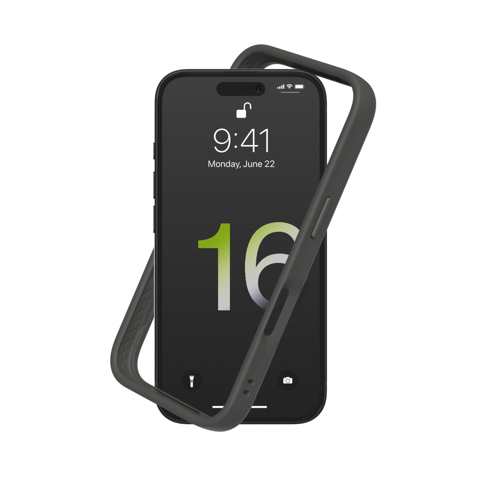 RHINOSHIELD [iPhone 16 Plus] CrashGuard バンパー 容れもの 耐衝・腺 米軍MIL標準尺度 ぼうぜん自失吸い入れる 傷 指紋 押しとどめる 薄型 軽さ SGS公許 - 黒いこと