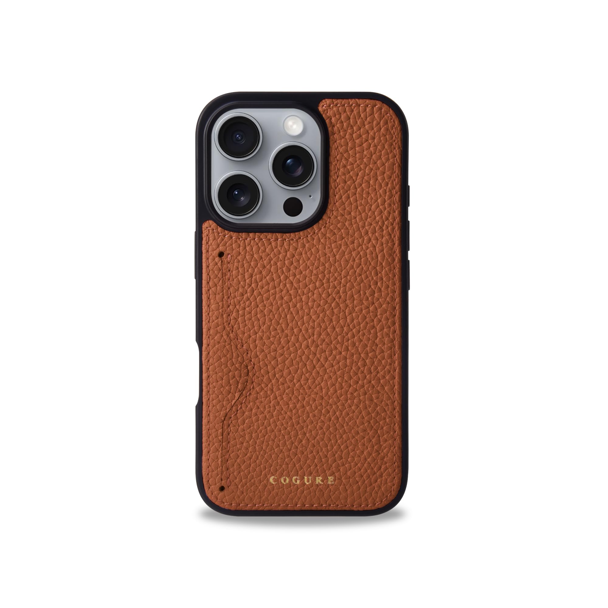 COGURE コグレ iPhone16Pro ケース 本革 シュリンクカーフレザー カード入れ シンプル おしゃれ ギフトボックス付き COPC1 キャラメル【Caramel】｜T.M.Bストア 12,558円