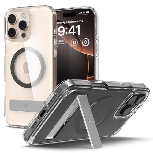 【コンパクトなスタンド付き】Spigen iPhone 16 Pro Max ケース MagSafe対応 クリア スタンド付き 米軍MIL規格 ウルトラ・ハイブリッドS・マグフィット ACS08010 (グラファイト)｜T.M.Bストア 10,510円