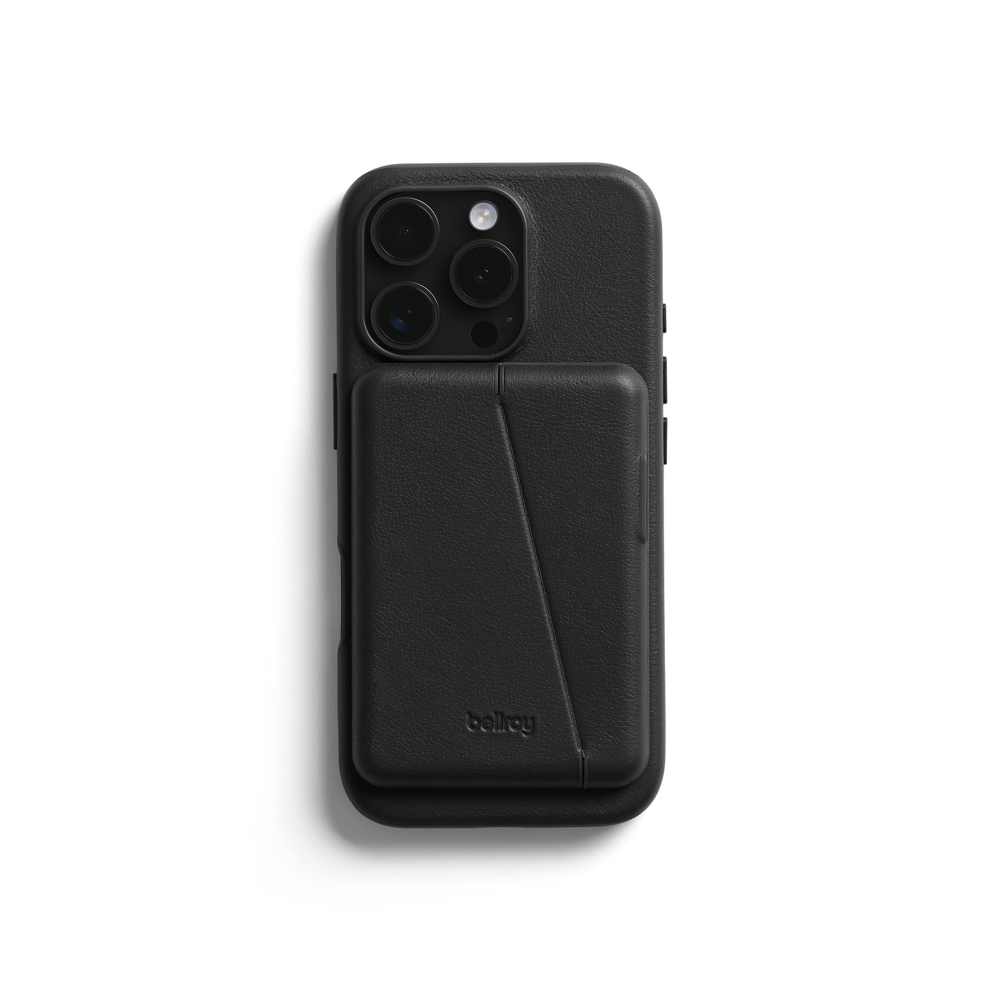 Bellroy Mod Phone Case + Wallet iPhone 16 Pro用 薄型のiPhoneなめし革入れもの スマホウォレット - Black