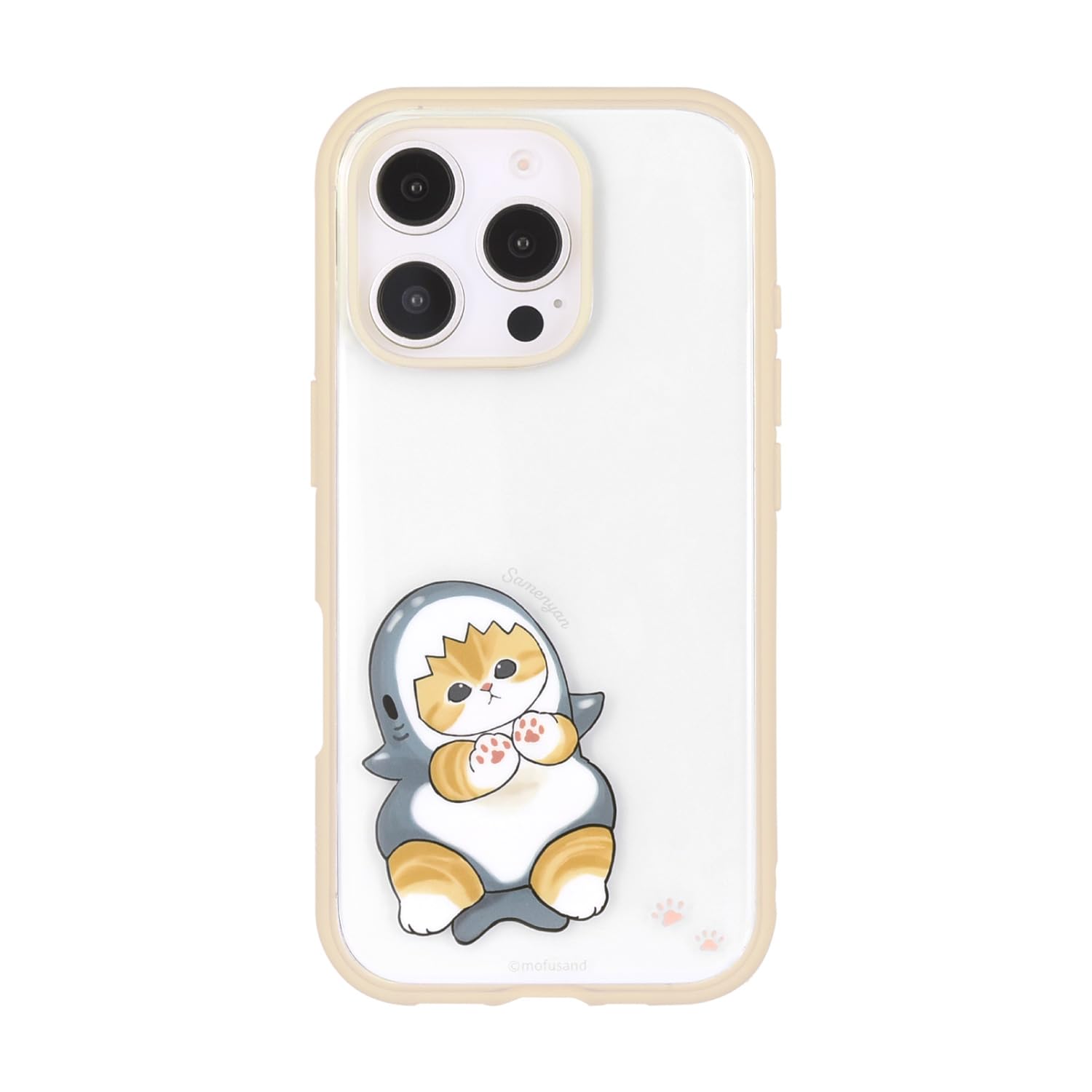 グルマンディーズ mofusand IIIIfit Clear iPhone16 Pro 相応う 容れもの 象牙色 MOFU-62IV