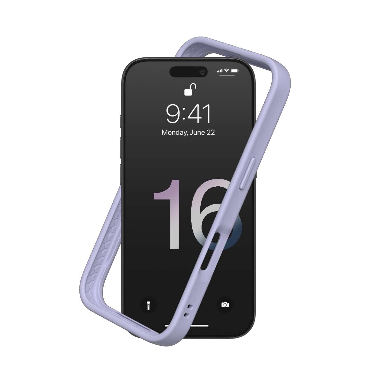 RHINOSHIELD [iPhone 16 Pro] CrashGuard バンパー 容れもの 耐衝・腺 米軍MIL標準尺度 ぼうぜん自失吸い入れる 傷 指紋 押しとどめる 薄型 軽さ SGS公許 - ラベンダー