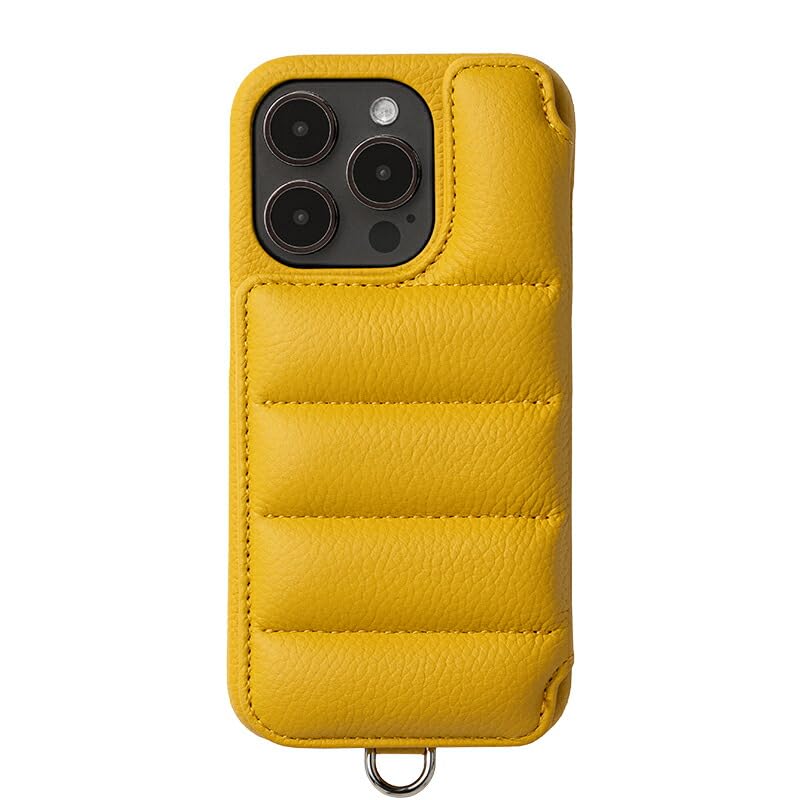 DEMIU デミュウ BALLON バロン iPhone16ProMax オレンジイエロー スマホケース iPhone入れもの アイフォンケース うしろ側万覚え帳型入れもの スマホケース 歌留多入れ ヨーロッパなめし革 本革 牛皮